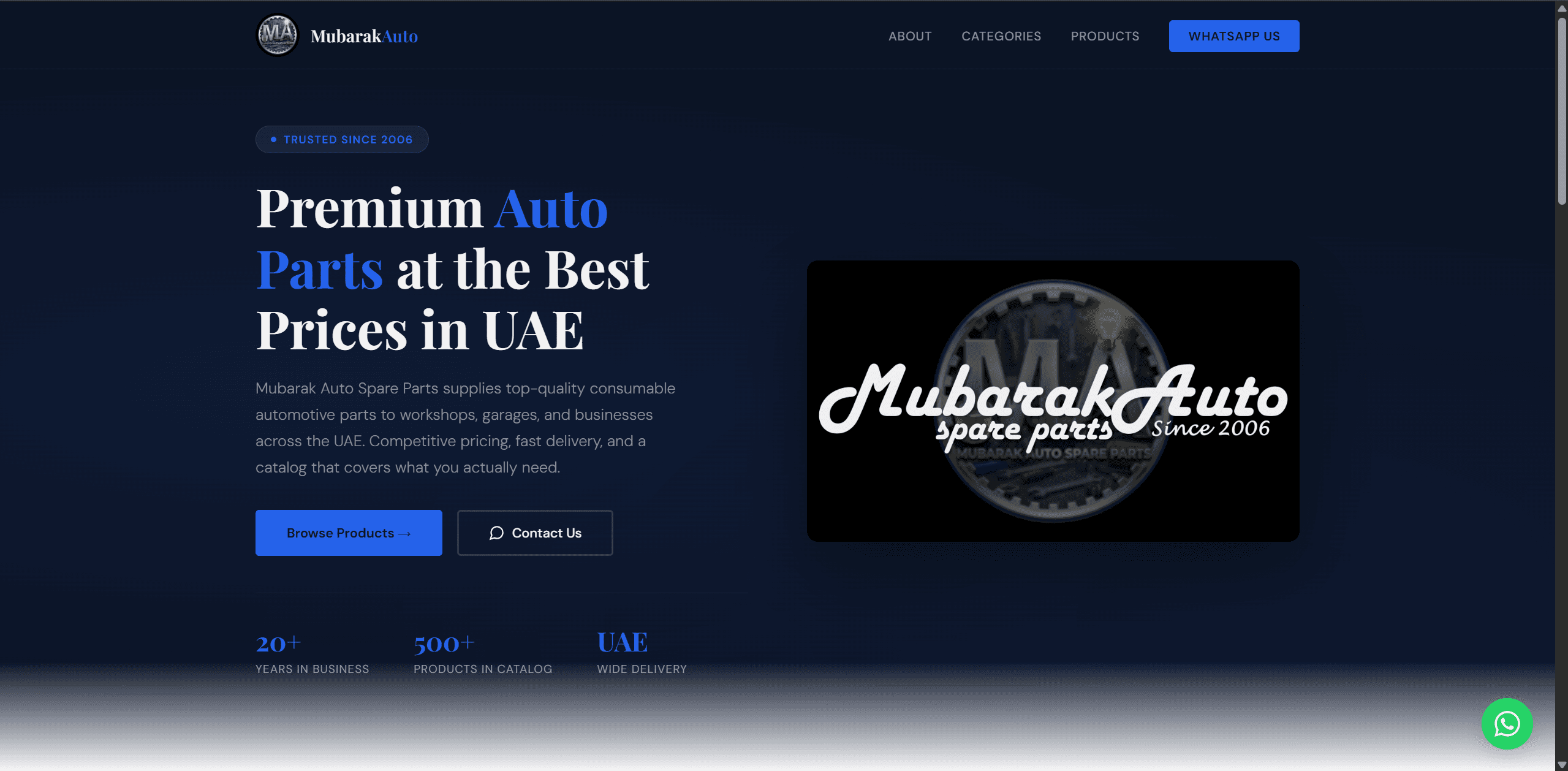Mubarak Auto website